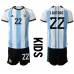 Argentina Lautaro Martinez #22 Dětské Oblečení Domácí Dres MS 2022 Krátkým Rukávem (+ trenýrky)